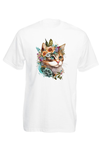 Котка с цветя